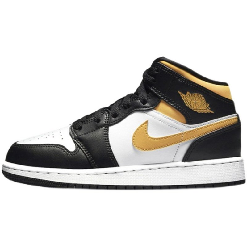 nikeairjordan1midgs耐克黑白白金中帮aj1篮球鞋