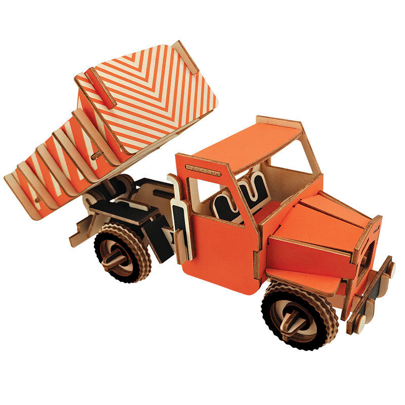 木质拼图儿童益智3d拼图男孩子木头拼装模型工程车木制小汽车玩具