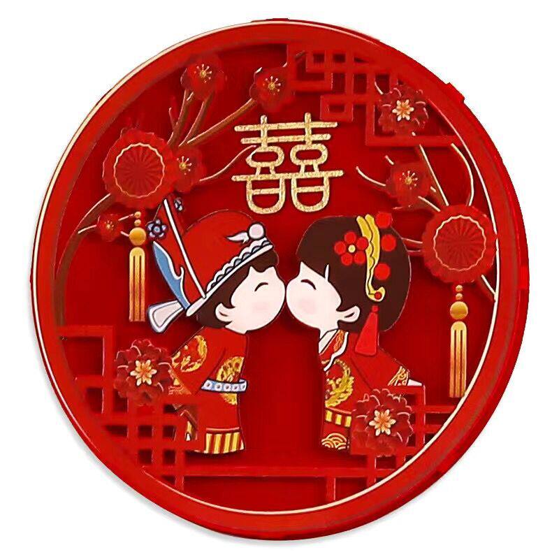 影楼古装秀禾婚纱摄影道具立体喜字复古中式结婚背景布类