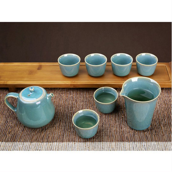 台湾茶海玉兔绿翠茶杯茶壶eilong泡茶套装茶具功夫茶具