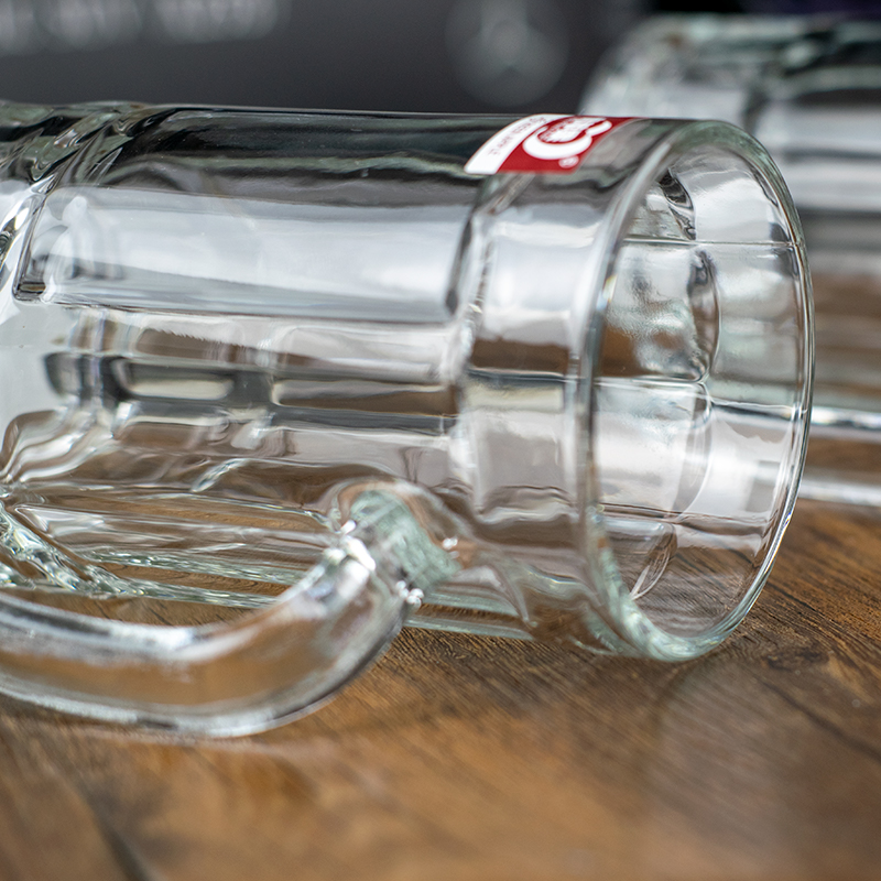 青苹果大号玻璃茶杯啤酒杯扎啤杯家用茶楼套装耐热玻璃杯