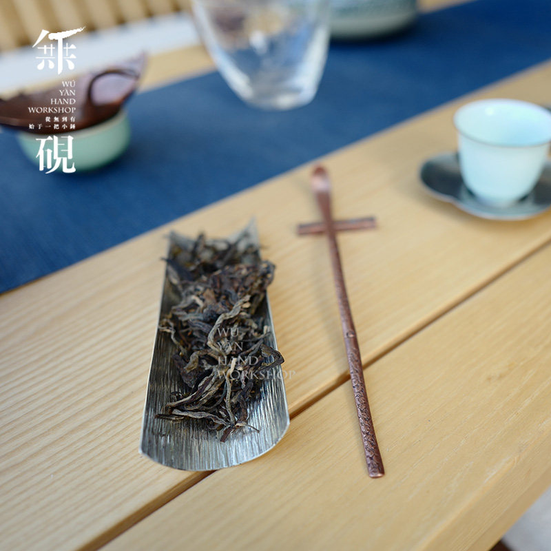 无砚纯手工s999纯银茶则足银茶荷银茶铲银茶勺功夫茶道投茶器