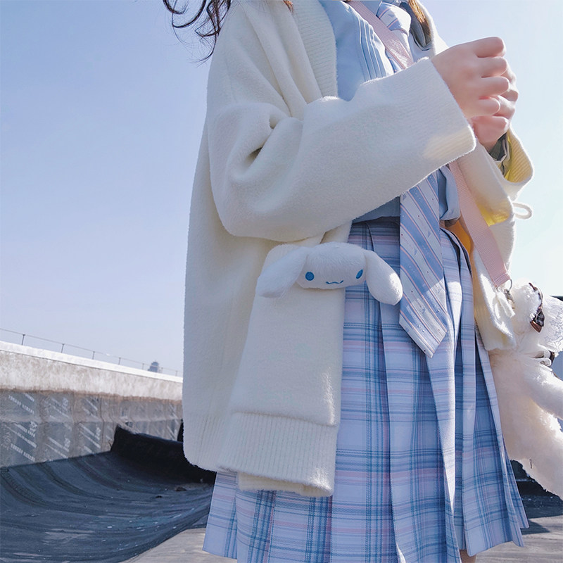 啦啦jk朝露原创正版jk制服裙格白色格子半身裙