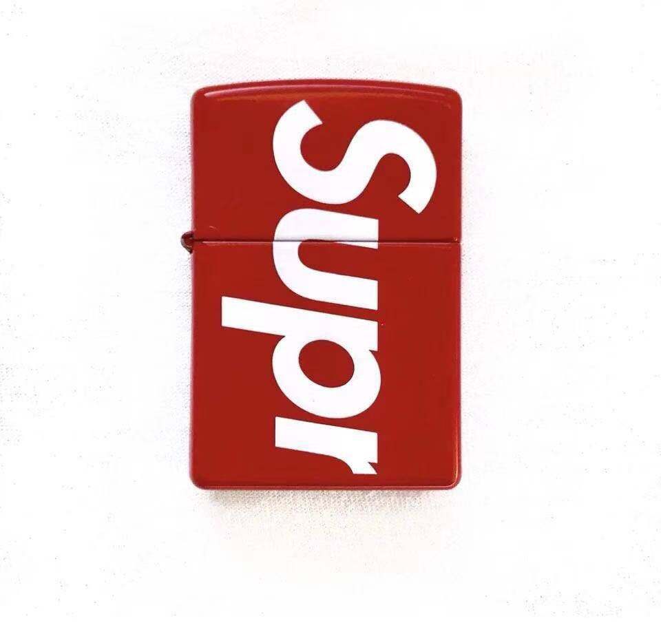 潮牌打火机原装zipposupreme哑漆大红红色联名zippo