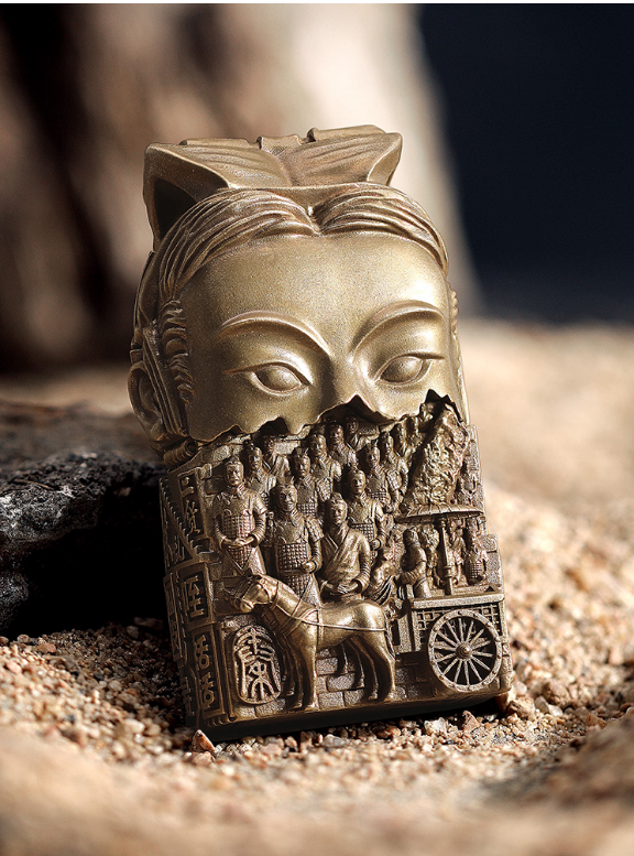 正版zippo煤油打火机西安秦始皇兵马俑文物建筑六面zippo
