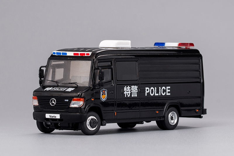 gcd奔驰vario特警警车中国移动电视台公安合金车模火车