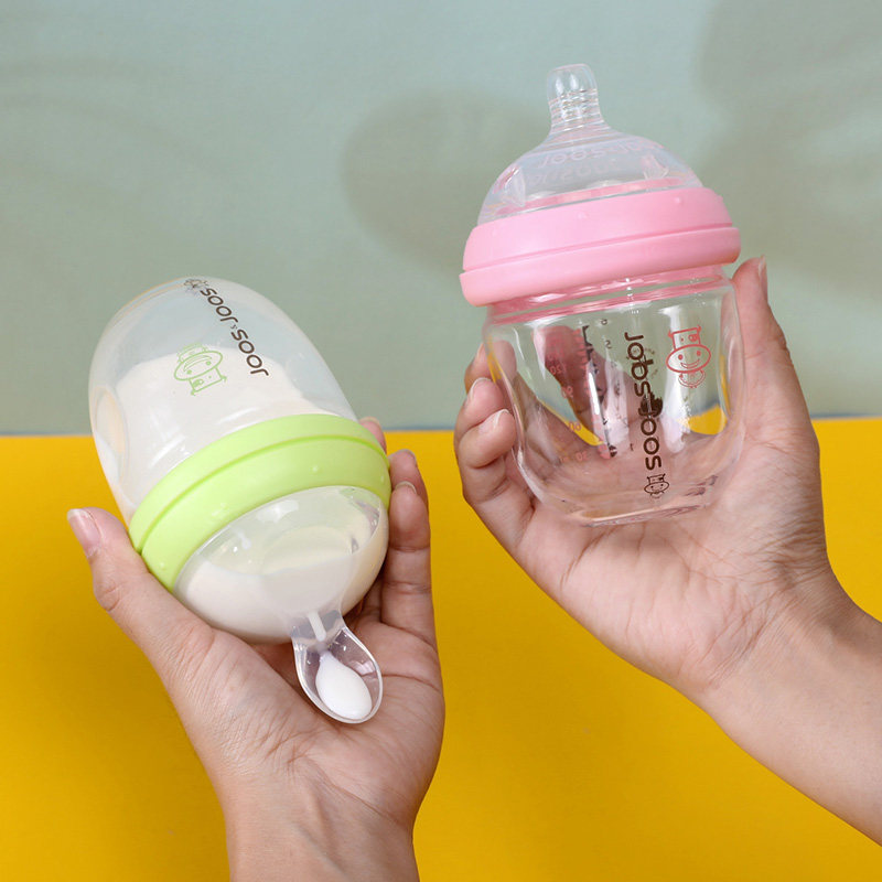 新生婴儿奶瓶玻璃带勺子头迷你小号初生喂药喂水奶瓶喂米糊勺神器