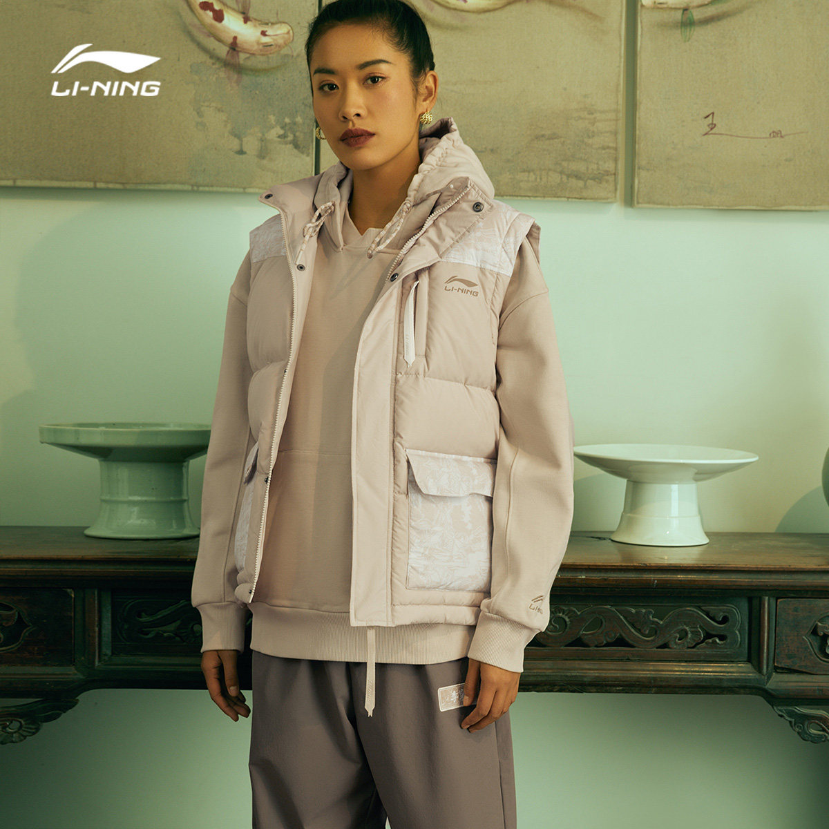 李宁故宫宝蕴楼联名羽绒服马甲amrp065aymp323aymq043羽绒马甲