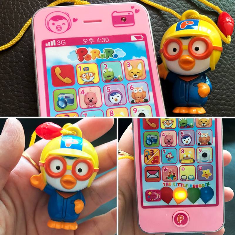 韩国啵乐乐小企鹅智能仿真手机玩具pororo带音乐电过家家玩具