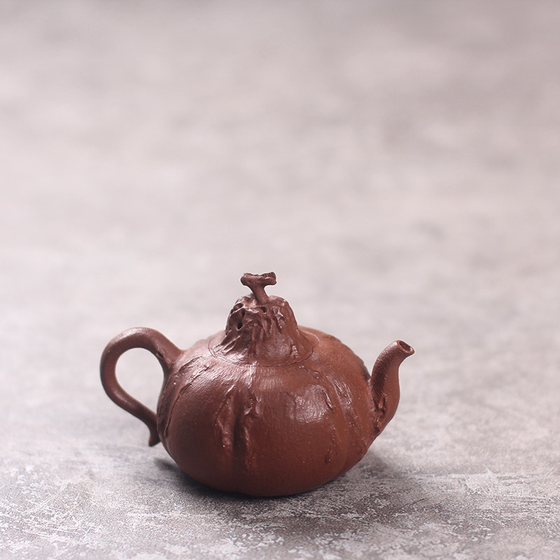 驯砂记手工仿生红棕春见紫砂壶120cc紫砂茶壶茶具茶壶