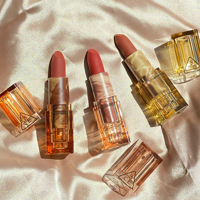 3ce口红新品暮色透明琥珀丝绒哑光雾面显白唇膏