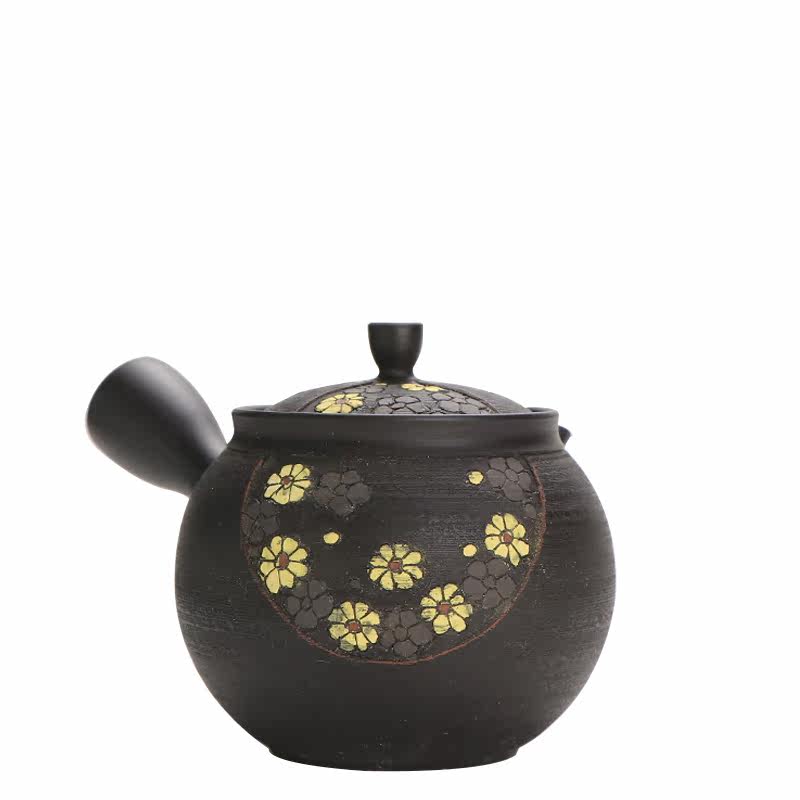 日本进口常滑烧急须日式泡茶茶壶光松手工梅花茶壶