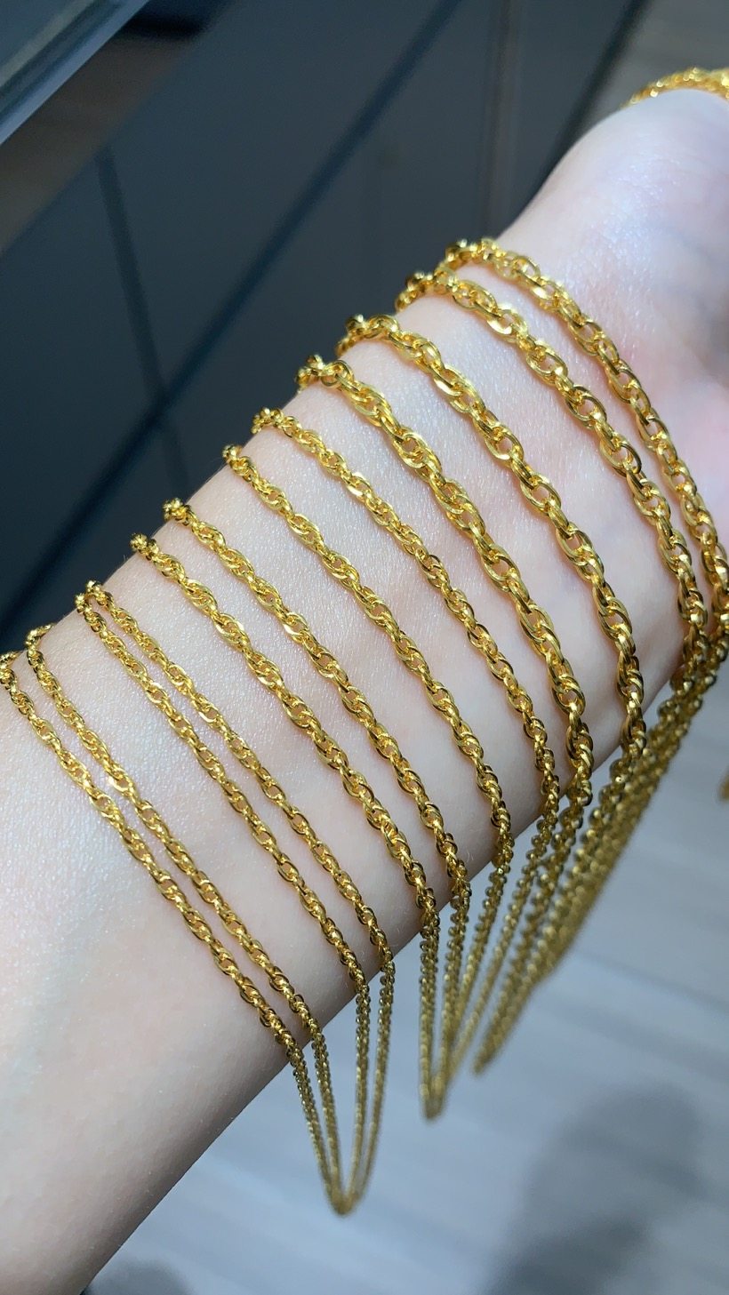 项链5g邦方按克定制绞丝光影肖邦方老板男士定价黄金项链