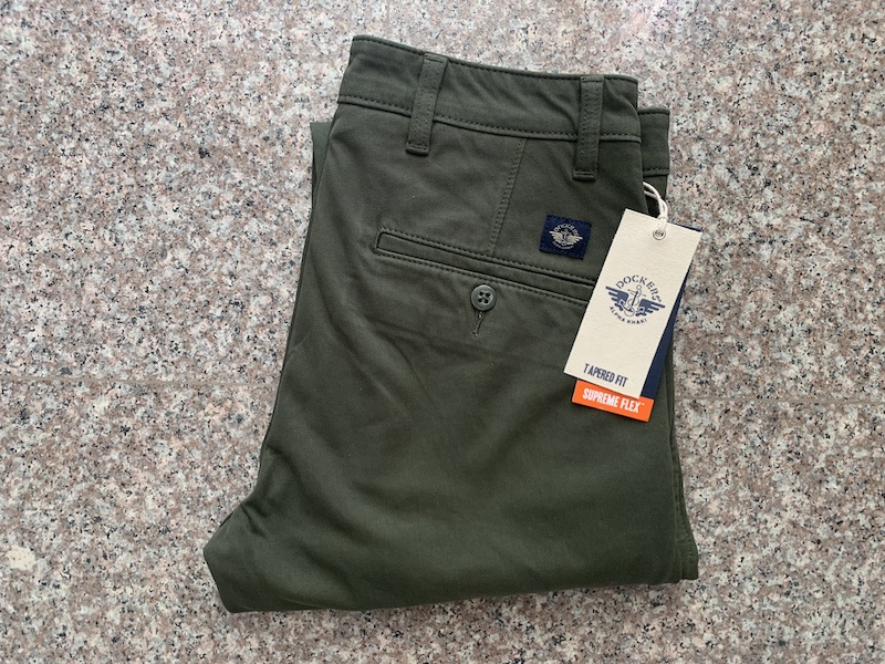 现货Dockers男Alpha锥形深绿色休闲长裤带弹力4100417425