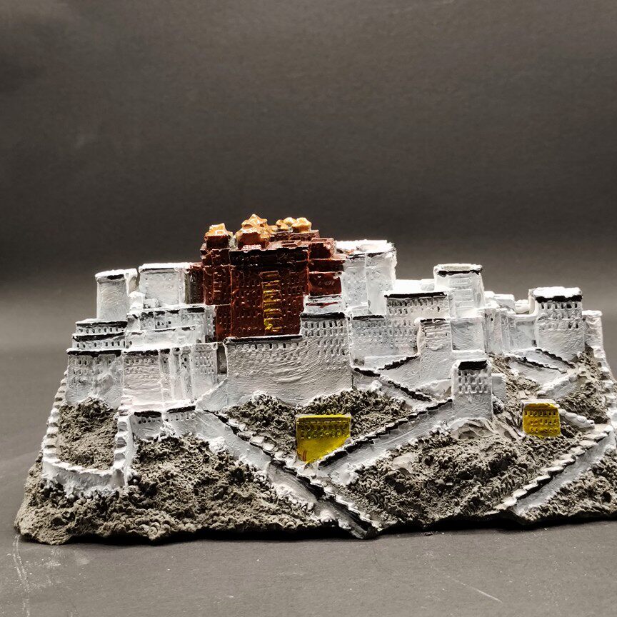 水泥手工制微缩西藏风格建筑布达拉宫模型摆件家居造景
