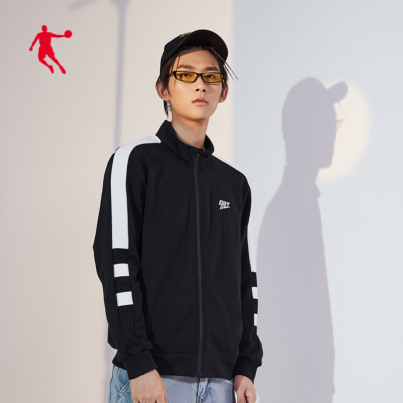 乔丹男装运动上衣男2020春季新款针织立领开衫男士休闲外套运动服