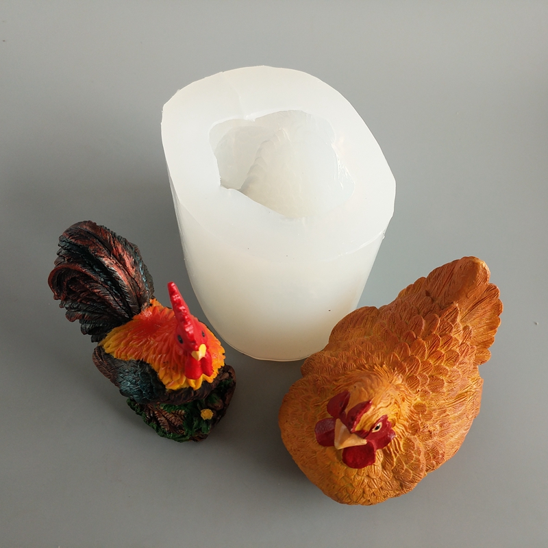 公鸡母鸡鸡蛋立体硅胶模具慕斯蛋糕冰激凌火锅烘焙模具