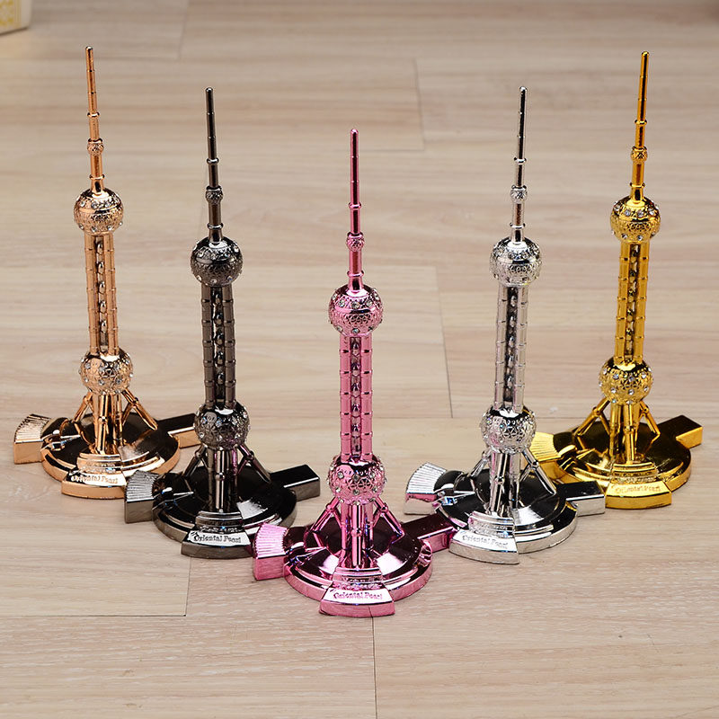 上海特色旅游纪念品东方明珠塔金属建筑模型装饰品摆件送老外礼品