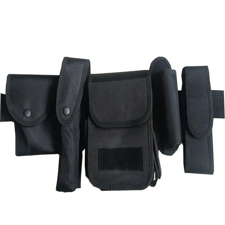 新款多功能战术腰带单警六件套腰包 尼龙牛津布保安巡逻腰带黑色