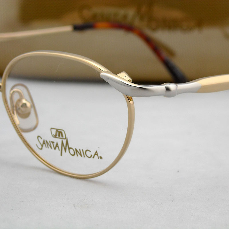 santamonica日本进口圣曼尼加眼镜架22k金镜框镜框复古眼镜架