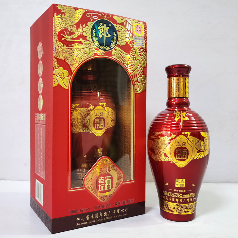 老酒龙凤郎酒三溪老坛酒整箱500ml*6瓶装浓香型库存纯粮食酒收藏