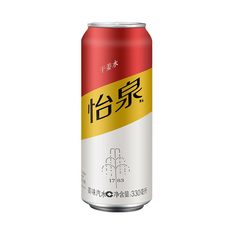 可口可乐出品 怡泉干姜水330ml*6罐装含气苏打水饮料姜味汽水包邮