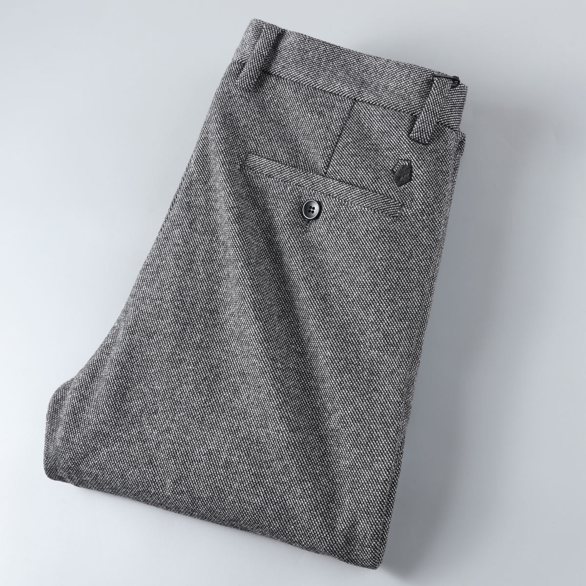 秋冬厚款保暖英伦轻奢磨毛毛呢商务西裤男毛料休闲西装裤男裤修身