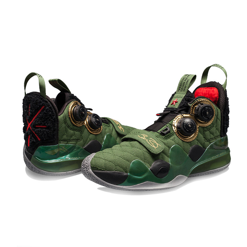 李宁韦德之道雷锋wow8螺丝钉军绿自动系带实战篮球鞋