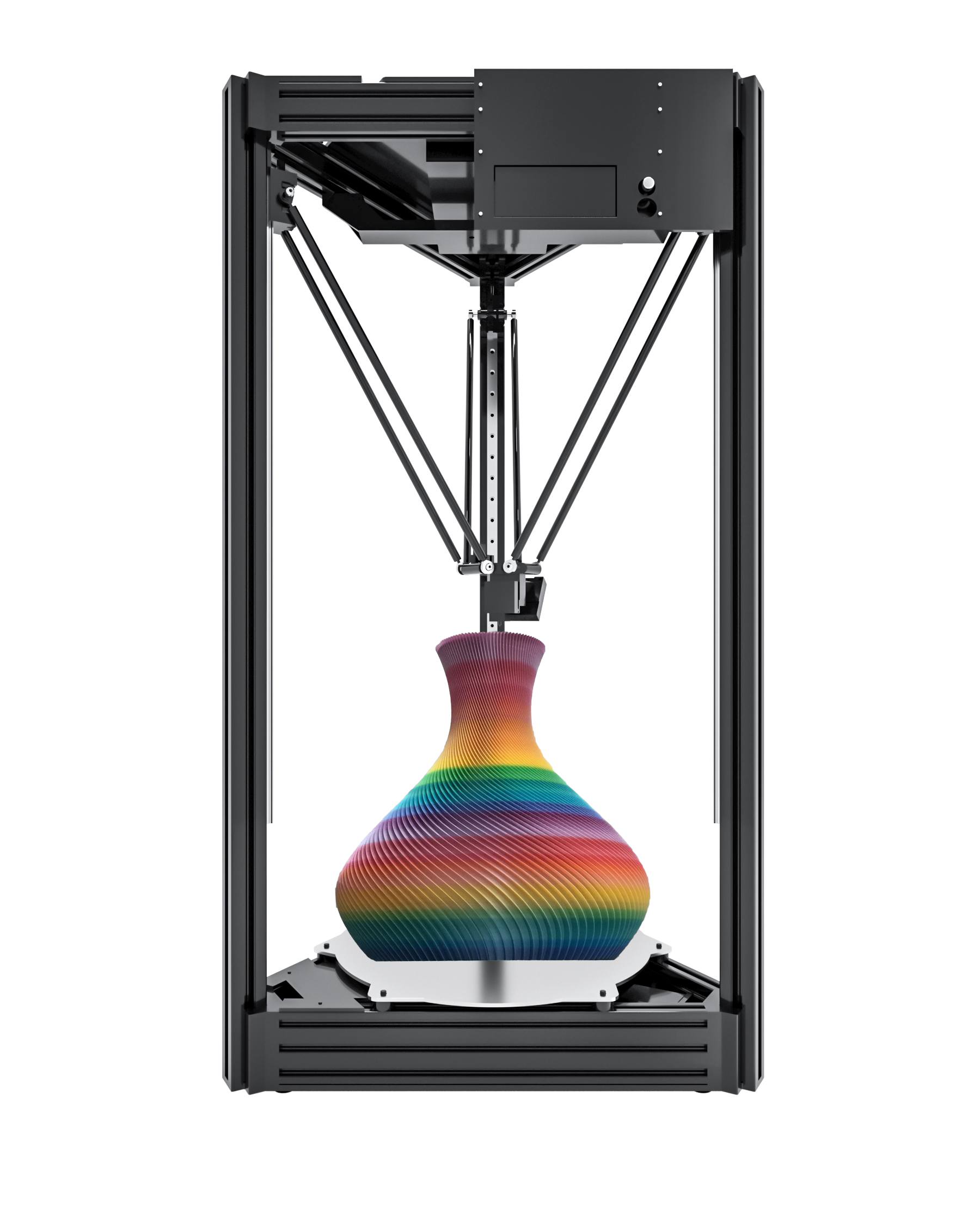 并联臂轴三角洲fdm3d打印机设备桌面金属机身工业3d打印机