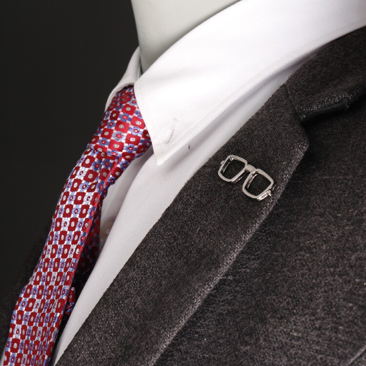 简约气质眼镜小针扣西服领针领扣配饰潮男士西装胸花可爱卡通徽章