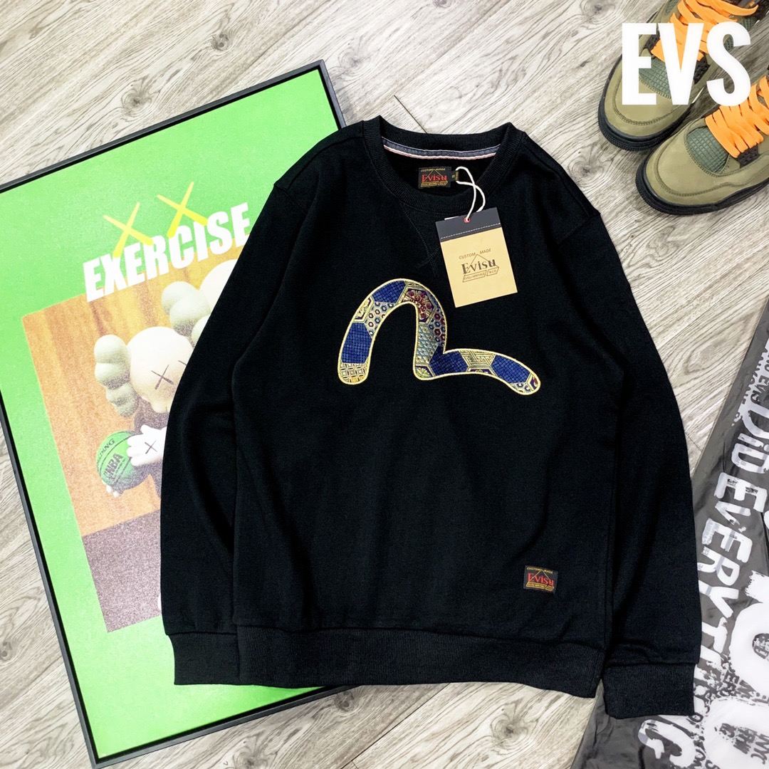 日系潮牌秋季新款福神男士日式织绵海鸥大M刺绣休闲宽松大码卫衣