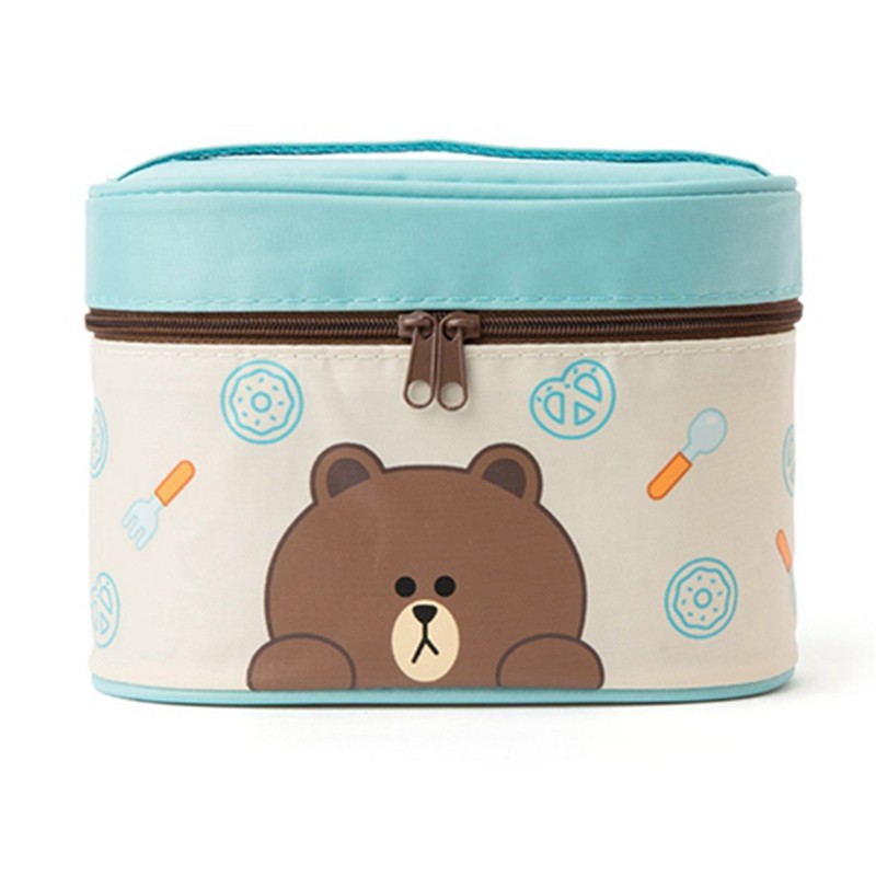 韩国进口linefriends布朗熊可爱保温饭盒套装儿童动漫水杯