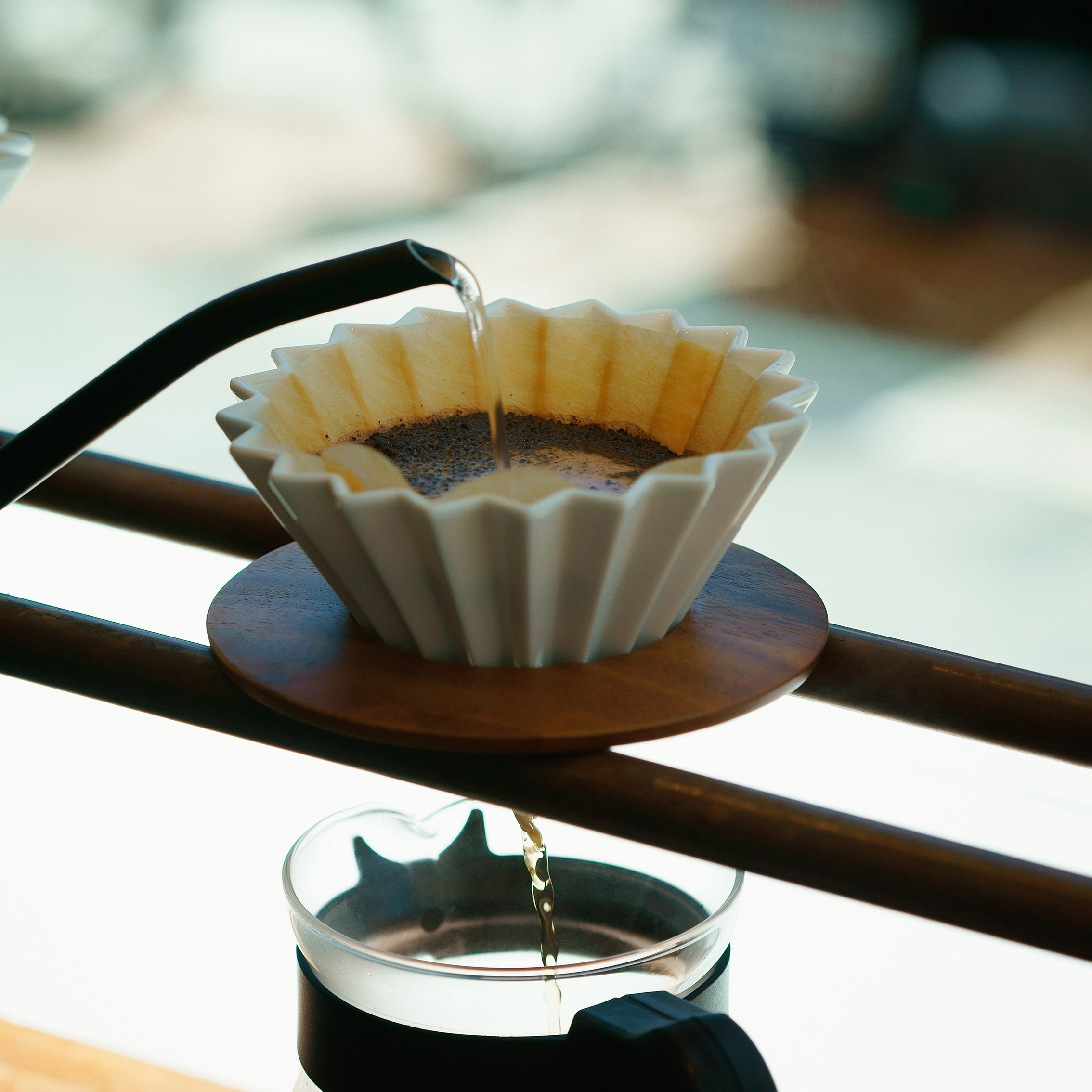 日本进口origami 咖啡陶瓷折纸滤杯 s号滴漏式手冲滤杯锥形蛋糕杯