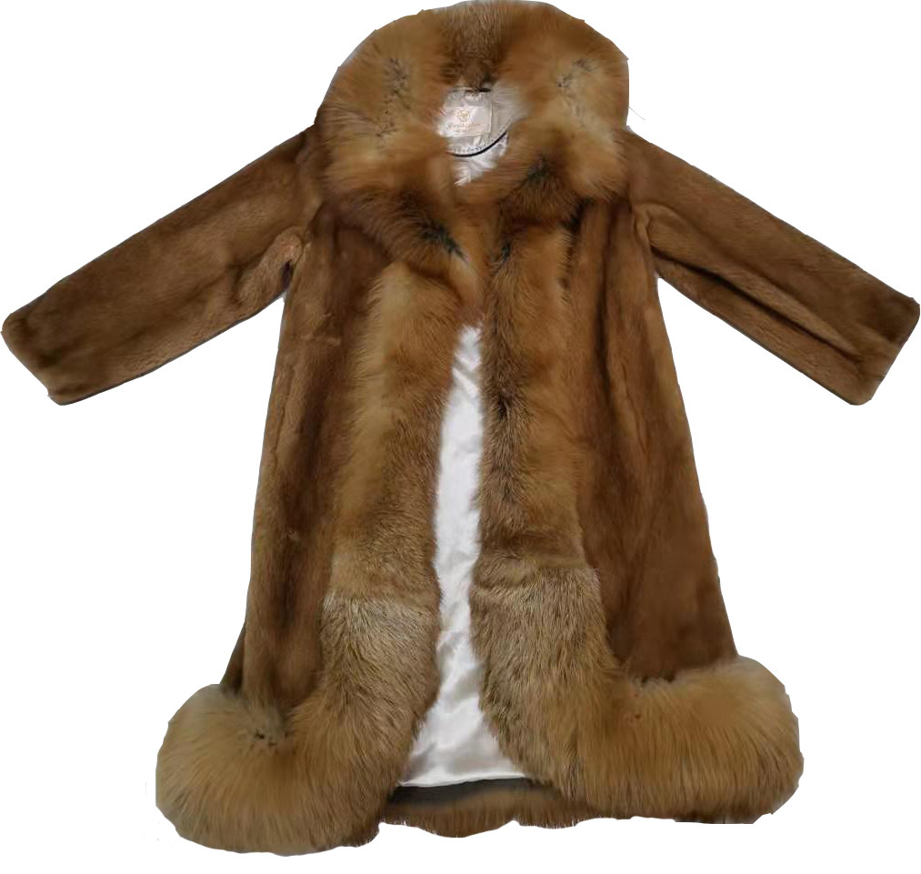 睿宁之家2019新款貂皮外套女金岛狐黄金狐高贵大气款