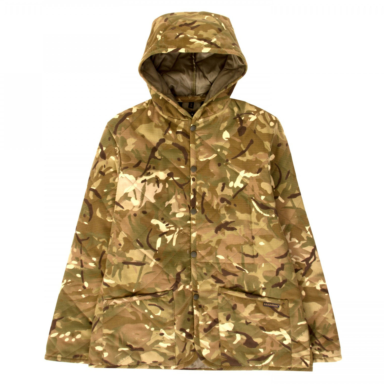 英国制造lavenham莱文拉姆绗缝迷彩连帽休闲夹克夹克