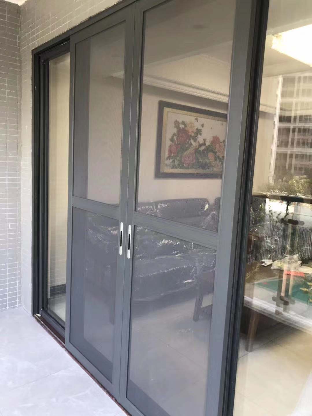 定制落地纱门金刚网纱门纱窗防蚊防护防鼠防盗推拉门式铝合金沙门