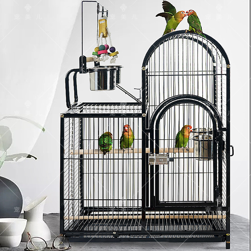 宠美儿鹦鹉鸟笼虎皮玄凤牡丹鹩八哥笼子大号鹦鹉笼大型繁殖笼自动