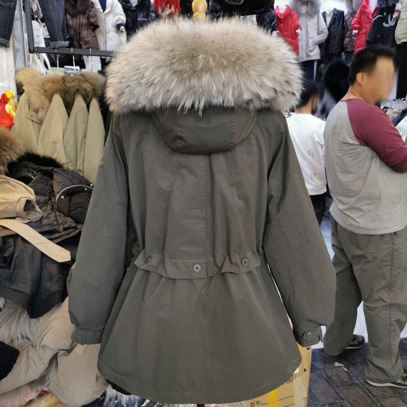 luckier.m.d羽绒服20218专柜正品2020冬款宽松貉子毛领白鹅绒ml