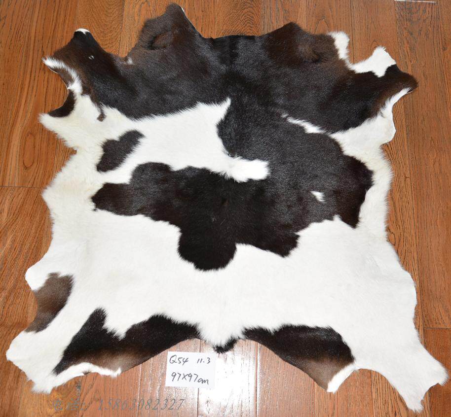 牛皮整张奶牛地毯羔皮q54胎牛皮料真皮皮毛工艺软包