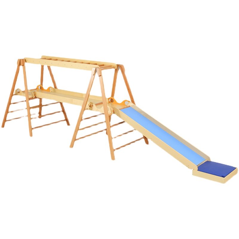 早教器械感统训练木质体能儿童攀爬室内滑梯感统训练器材