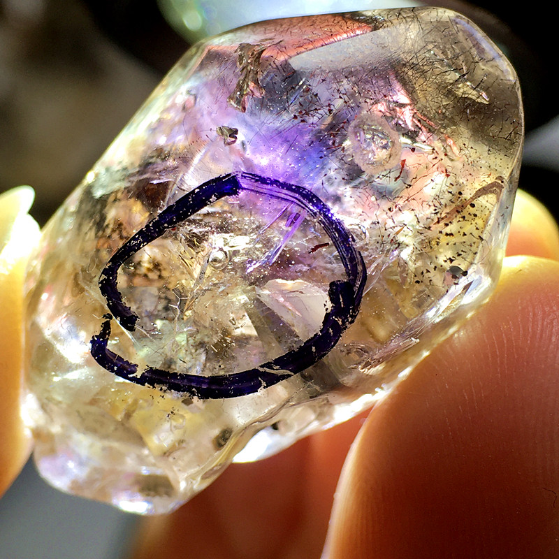 幻影紫水晶七紫发权杖骸骨骨干原矿矿石闪灵钻水摆件