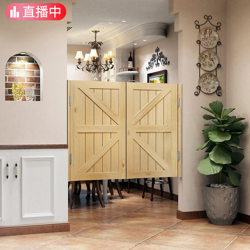 伊木缘实木对开半腰门栅栏半截走廊隔断地中海吧台卧室门