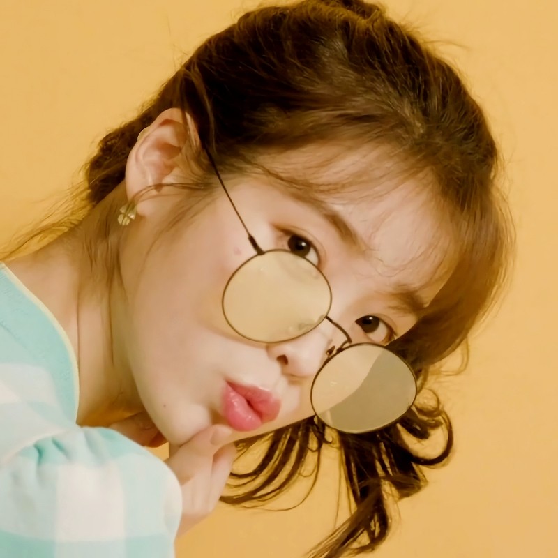 vedi复古眼镜同款iu知恩李知恩vero黄复古透明太阳眼镜