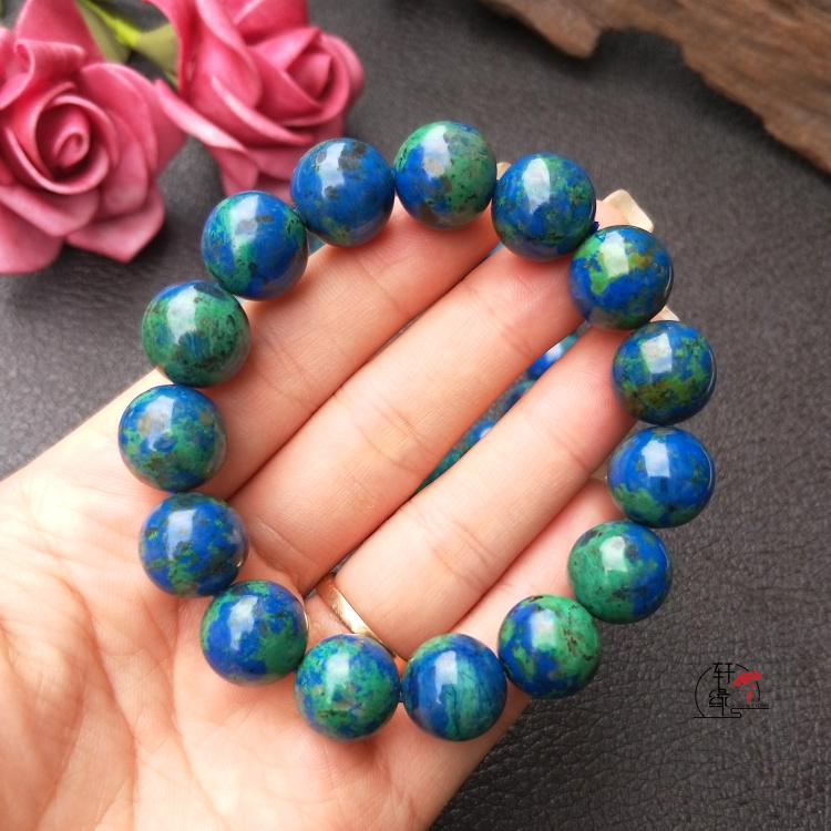 天然蓝铜矿凤凰石青金石手串单圈情侣手链