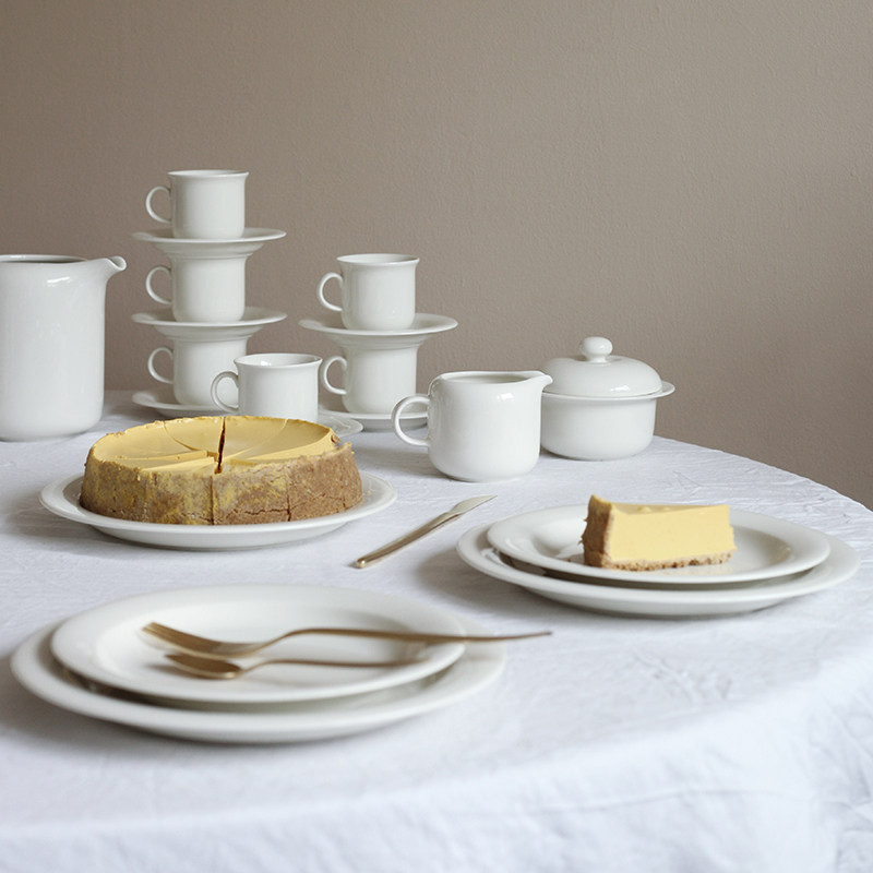 芬兰进口arabia北极系列纯白餐具陶瓷平盘奶壶马克杯