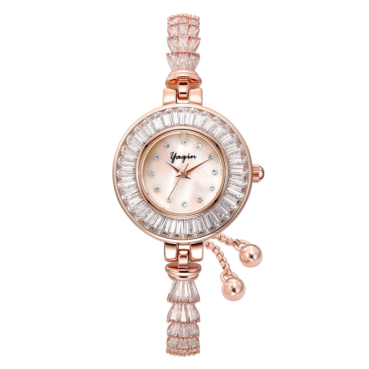 2021新品水晶之恋yaqin时装表时尚手镯手链防水石英国产腕表