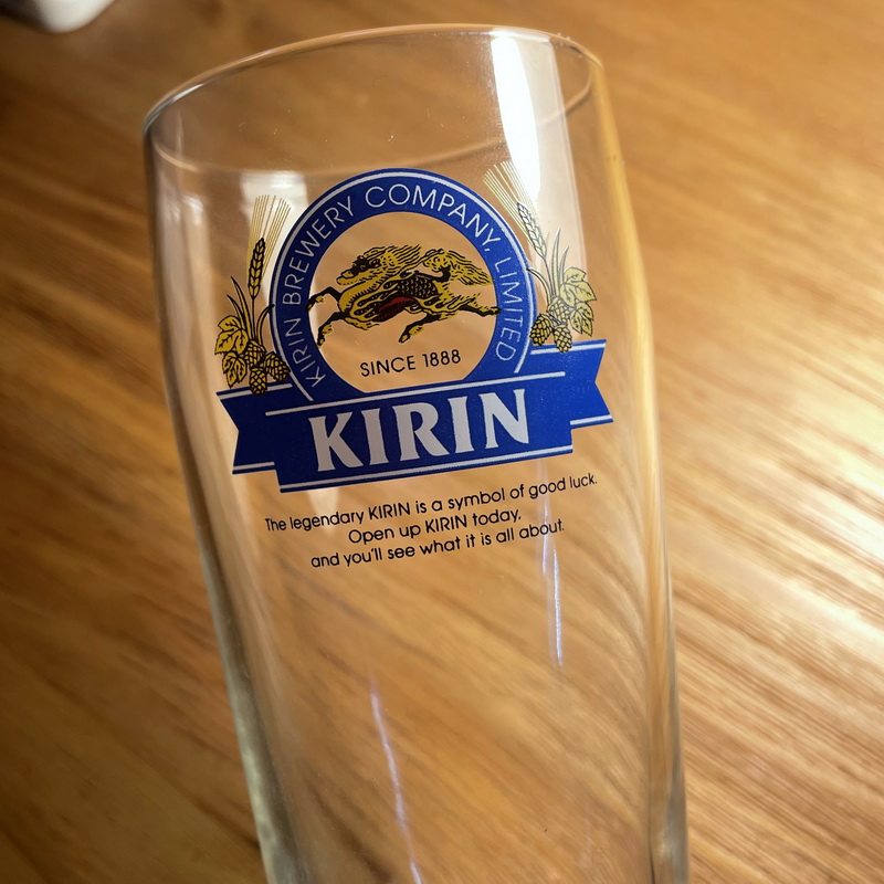 日本进口麒麟kirin啤酒杯玻璃水杯蓝标家用闻香酒杯