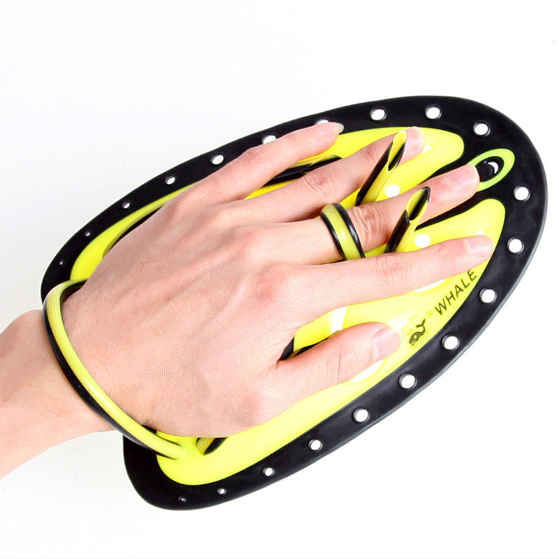 鲸鱼手蹼初学专业训练硅胶软边双色游泳装备手蹼