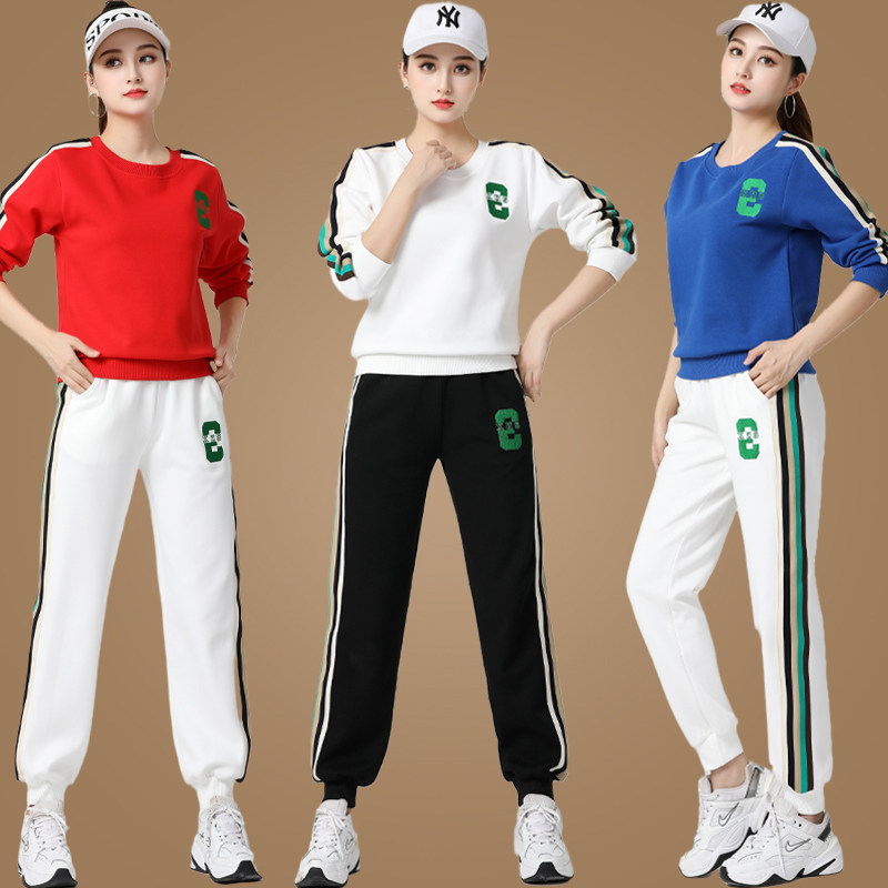 秋冬新款广场舞服装套装运动卫衣舞蹈服女健身广场舞套装