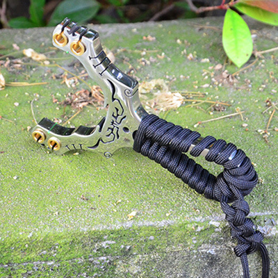 304不锈钢双卡弹弓 线切割高精度户外卡球弹工强力弹叉怀旧弹射工